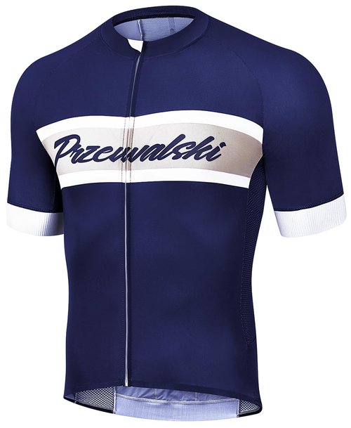Przewalski Men's Pro Cycling Jersey Competitive Training Short Sleeve Bike Shirts Bicycle Tops for Road Biking Blue