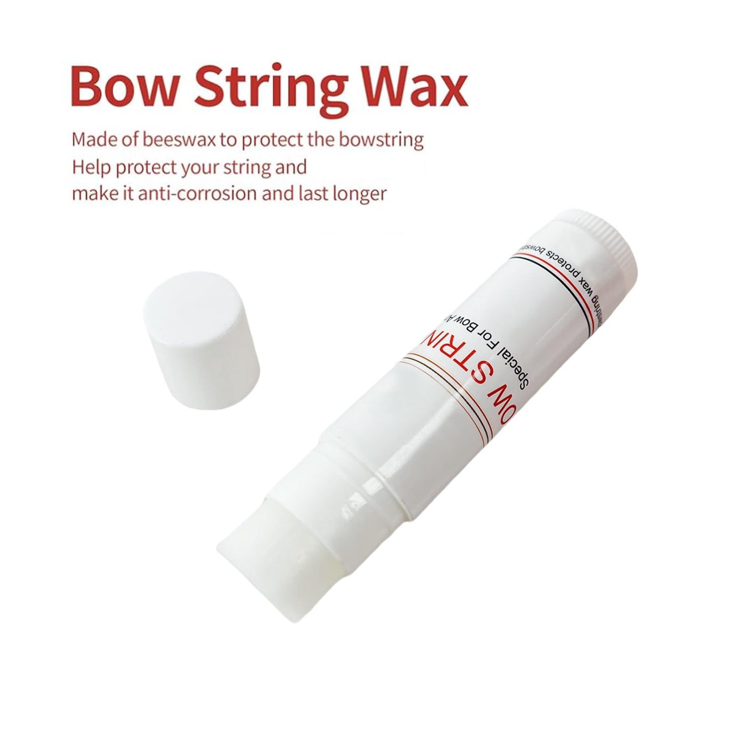 - QI HUO JU - 5 Pieces Bow String Wax, Protective Bowstring Waterproof Rail Lube for Crossbow Recurve Compound Bow, Archery Bowstring Wax Reduce Friction and Prevent Fraying (White)