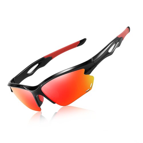 Occhsouo Sports Polarized Sunglasses for Men: UV400 Protection Sun Glasses Wrap Around Goggles for Running Driving