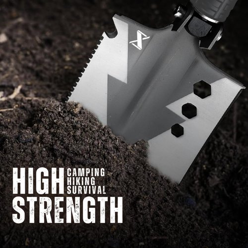 SmartstickX Shovel 13 in 1 Multi-Tool with a Wire Cutter, Wood Cut, Wood Saw, Screwdriver, Fire Starter, and Other Great Features (Charcoal Grey)