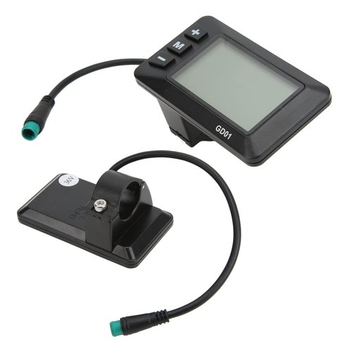Electric Bike LCD Display Meter, 36V 48V E Bike Display Meter Control Panel Automatic Backlight Screen with 5 Pin Waterproof Plug for 22.2mm Road Bike MTB Handlebar