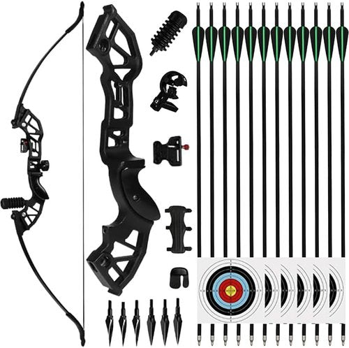 NorthSpoor 51" Recurve Bow and Arrow Adult Set, 40lb Takedown Archery Adult Bow Suitable for Outdoor Practice (Black)