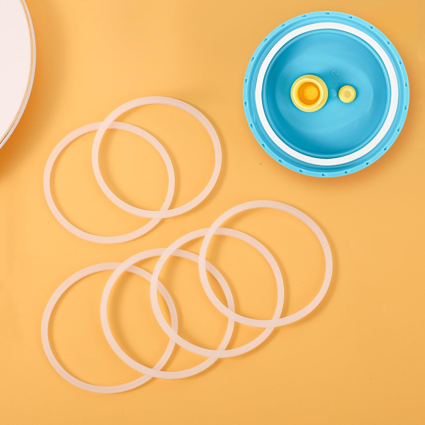 6pcs Replacement Rubber Gaskets for Zak Designs Kelso 15 oz, Leak Proof Silicone Cup Lid Gasket Sealing Ring Accessory for Zak Water Bottle, BPA-Free