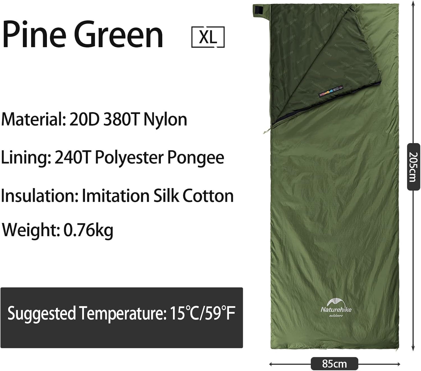 Naturehike Lightweight Compact Sleeping Bag, Envelope Ultralight Backpacking Sleeping Bag Portable, Waterproof, Comfort with Compression Sack for Cold&Warm, Camping, Traveling, Hiking