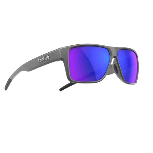 Bollé - TEMPER, Titanium Matte, Volt+ Ultraviolet Polarized, Medium-Large, Sunglasses, Unisex, Adult