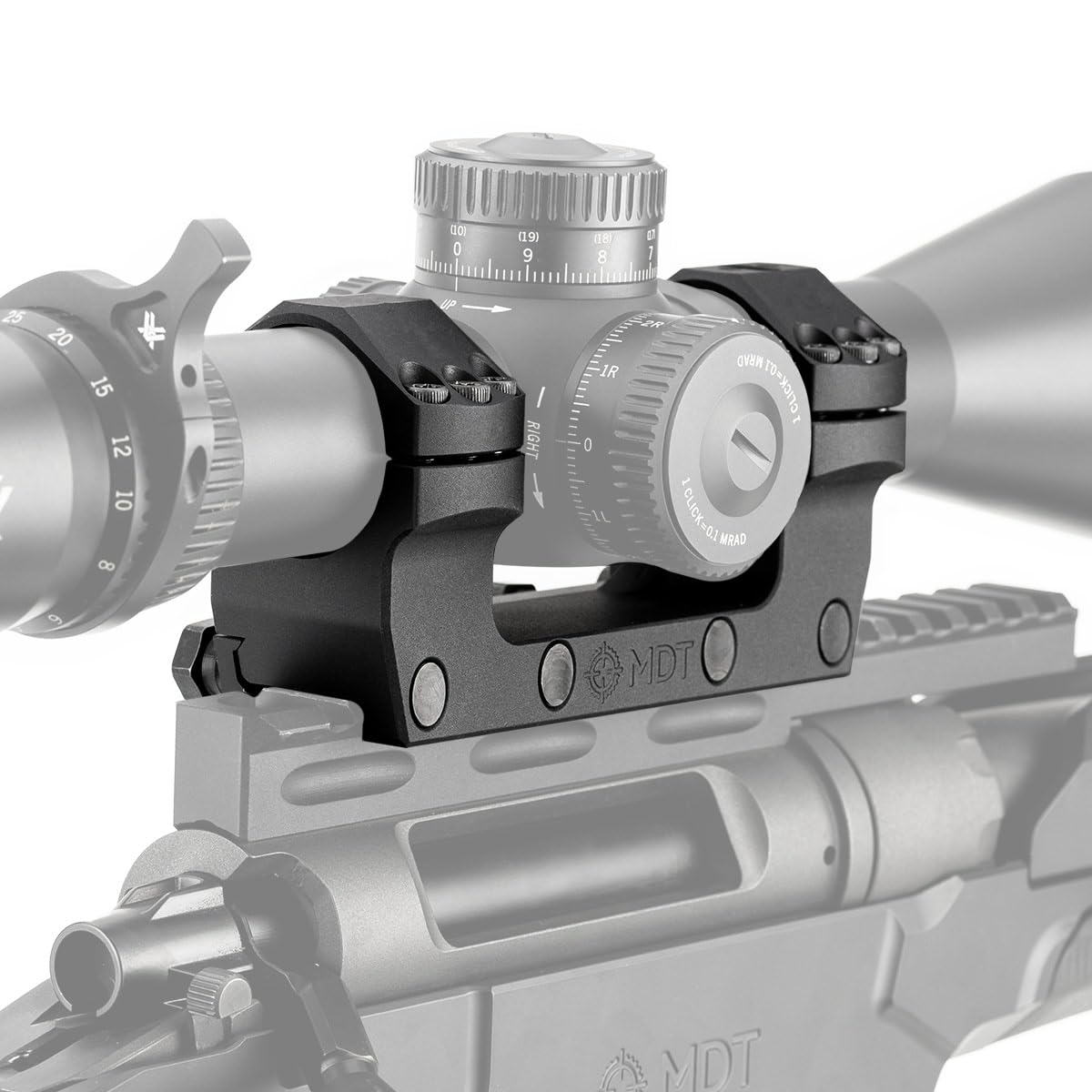 MDT 35mm 1.18" Low One-Piece Scope Mount, Robust Clamping, Integrated Recoil Lug, Accessory Scope Ring Cap Compatible, Black (106975-BLK)