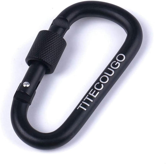 TITECOUGO Aluminum Alloy D-Ring Carabiner Key Chain Clip Hook for Camping Hiking Backpacking Outdoor Not for Climbing