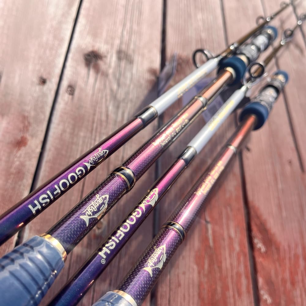 GOOFISH® Monster DEEP-7ft(213cm) Length PE4-7 Jig 200-700g Japan Fuji Solid Nano Slow Pitch Jigging Rod (Casting&Left Spiral Guide WRAP, Butt Joint(2PIECE) Model)