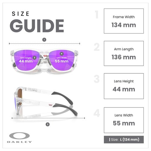 OAKLEY Frogskins Range OO9284 928412 55MM Matte Clear/Prizm Violet Square Sunglasses for Men For Women+ Bundle Accessory Leash Kit, Microfiber Pouch