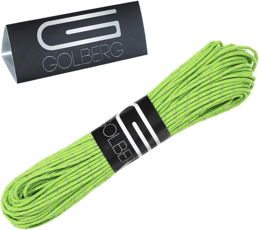 GOLBERG G 1.8mm Fluorescent Reflective 95lb Paracord – 20 Meters – Perfect for Guyline, Tent Rope, Camping, Hiking – (Reflective Neon Orange)