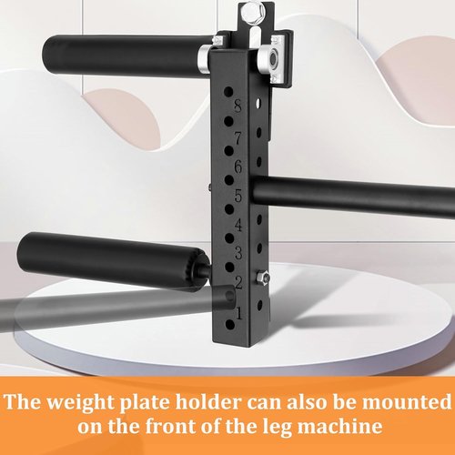 Power Rack Mounted Leg Extension and Curl Machine – 1.02in & 0.71in Hole Compatible, 8-Position Adjustable Seated Leg Trainer with 175lbs Capacity, Squat Rack Attachment