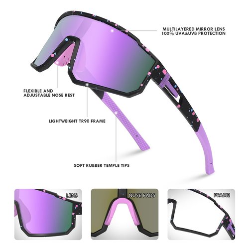 Derowern Youth Baseball Sunglasses, Kids Polarized Sports Sun glasses, Lightweight TR90 Frame UV400 Protection Outdoor Glasses for Boys Girls Softball Cycling Golf