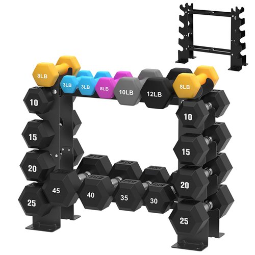 Dumbbell Rack Stand Only, Weight Rack for Dumbbells Strength Training Dumbbell Racks Red and Black 5 Tier 450LBS Capacity Weight Rack for Home Gym Weight Storage Organizer Racks, Suitable for 8-30 LBS (Black)