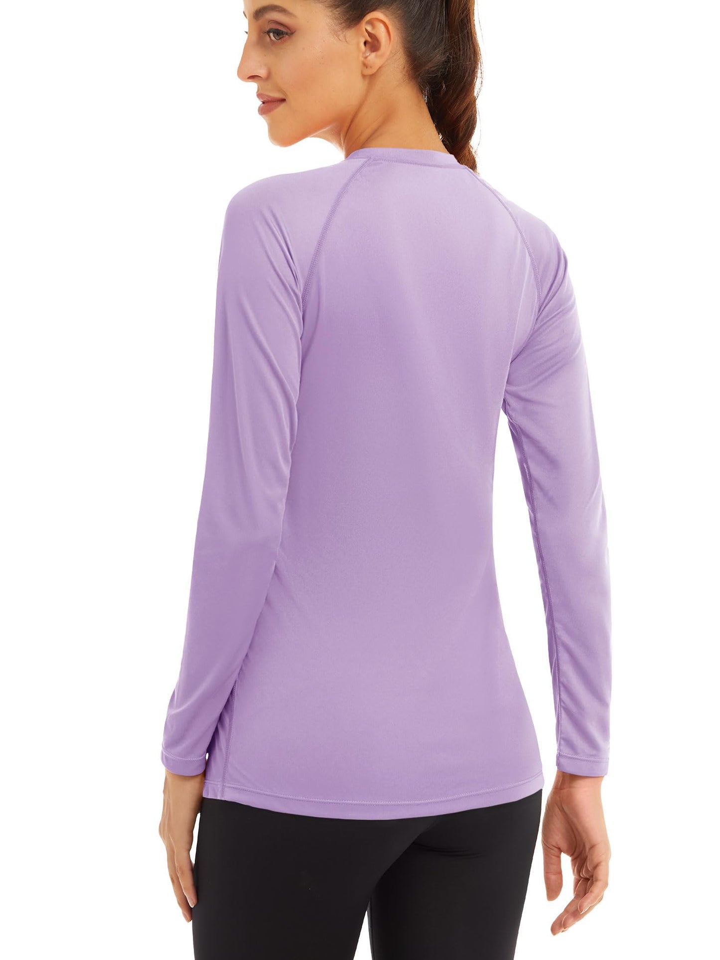 MAGCOMSEN Sun Protection Shirts for Women Long Sleeve Shirts for Women Athletic Shirts Womens T Shirts Womens Shirts Fishing Shirts for Women Grey Purple