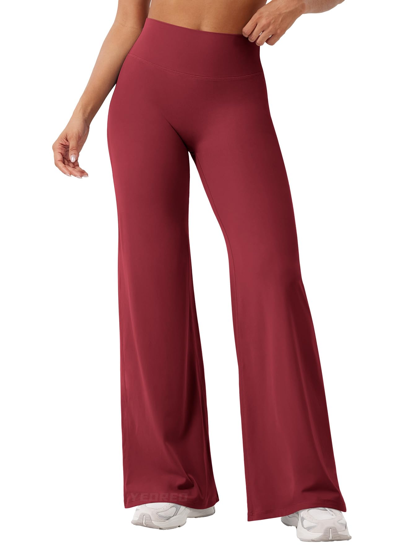 YEOREO Workout Leggings Womens No Front Seam Straight Leggings 31.5" High Waist Buttery Eddiy Gym Yoga Pants Ancora Red XXS