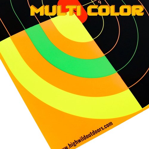 Highwild Bullseye Splatter Paper Targets - Splash Effect of Multiple Colors - 12x18 Inch (10 Pack)