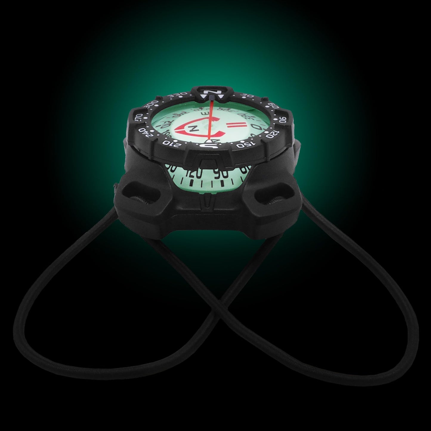 SAEKODIVE Bungee Mount Compass - Glow in the Dark, Waterproof Dive Compass for Scuba, Kayak - Diving Accessories