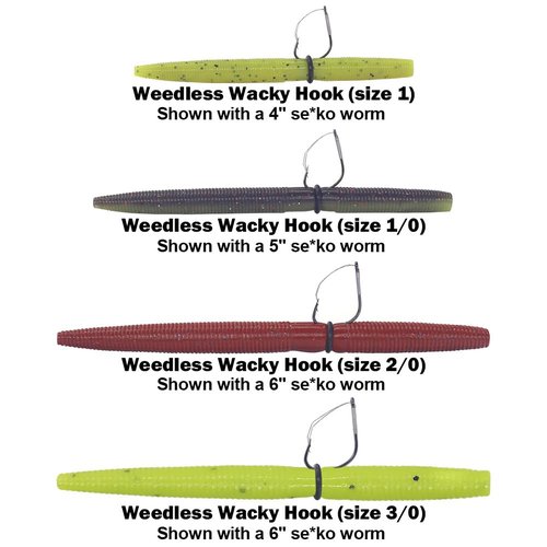Weedless Wacky Rig Hooks Bass Fishing Hooks for Wacky Rigging Worm Lure (2/0 25-Pack)