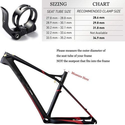 Corki Cycles 31.8MM Quick Release Bicycle Seatpost Clamp, Sandblasting Anodised Aluminum Alloy Black KC89