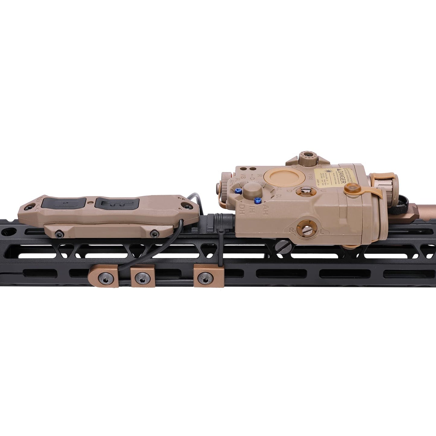 Fineonly Dual Remote Flashlight Pressure Switch Tactical Light Switch Augmented Tape Switch with Tactical Light Plug and 2.5mm Plug Compatible with M300 M600 PEQ15 Series Tactical Lights