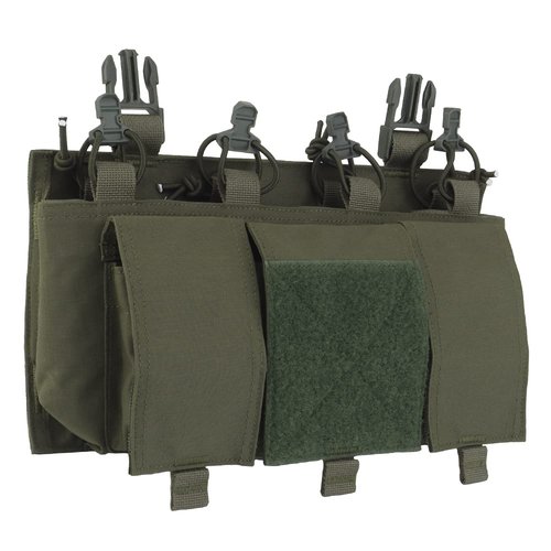 Quad 5.56 Magazine Pouch with General Purpose Pouches，Hook Backing Tactical Placard for Tactical Vest Chest Rig