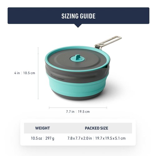Sea to Summit Frontier Ultralight Collapsible Pouring Pot for Camping, 2.2 Liter