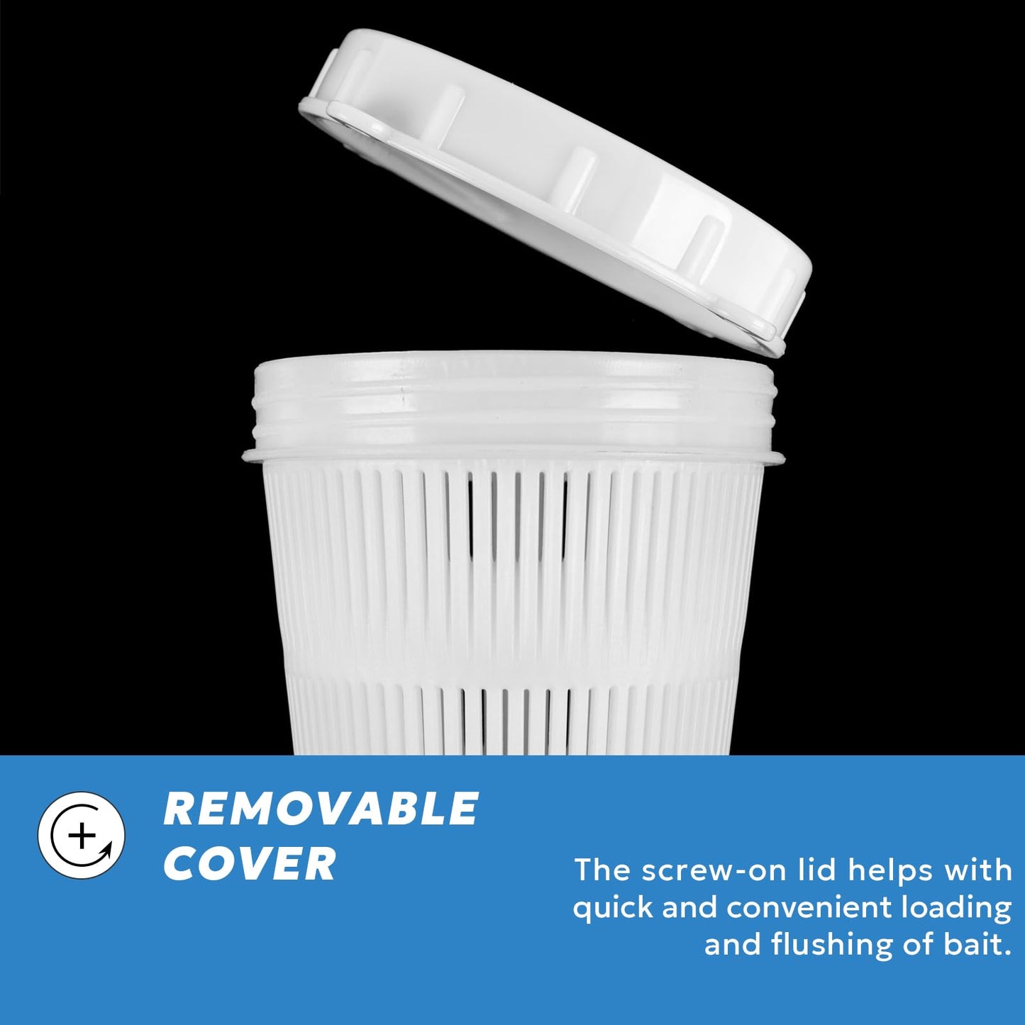 A1FISHER Plastic Vented Bait Jar Cup 1/2 Liter with Lid, White,3 Packs