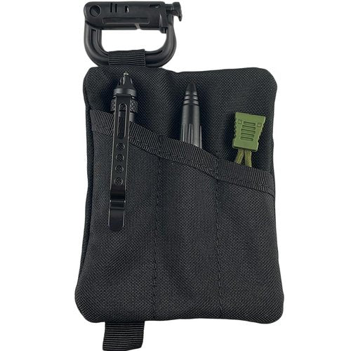 Tactical First Aid Pouch + Compact EDC Pouch, Utility Military Belt Waist Bag Pack with Flag Patch for Hiking, Traveling, Outdoors (Black)