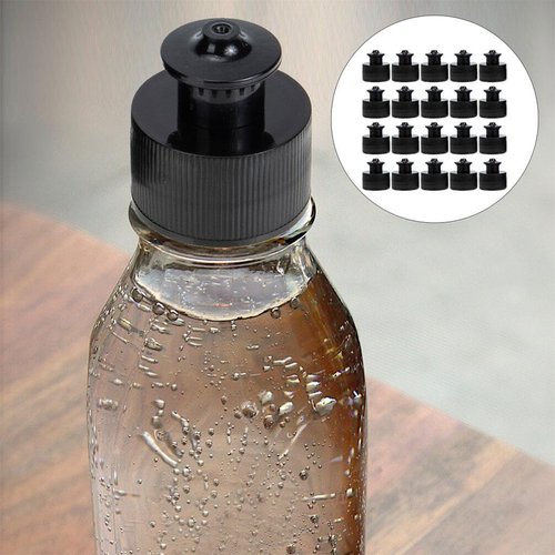 Upkoch 10pcs Bottle Caps Hand Drawn Mineral Seal Mineral Water Bottle Tops Push and Pull Round Kettle Dish Replacement Cover Plastic Bottle Caps Leakproof Waterbottles