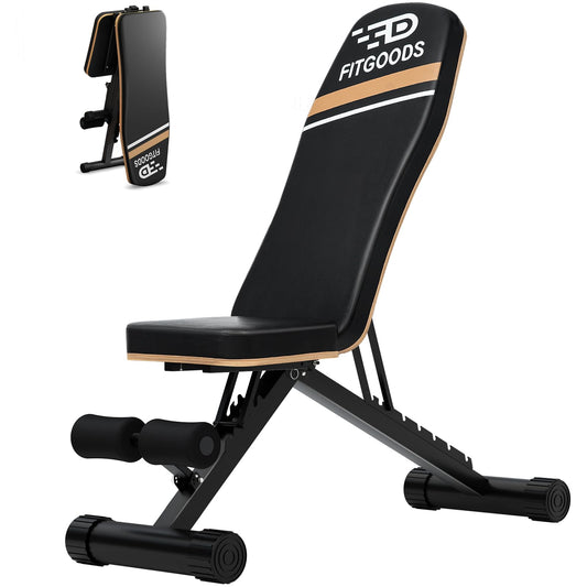 FitGoods Weight Bench Press, Foldable Workout Bench for Home Gym, 660 LBS Stable Incline Decline Bench for Full Body, Weight Benches for Home Gym, Sit up Bench Strength Training Benches