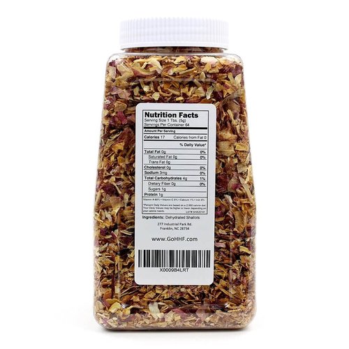 Harmony House Premium Dehydrated Shallots (8 oz, Quart Size Jar)