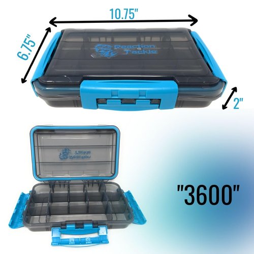 Reaction Tackle Ultimate Waterproof Tackle Box Trays with Removable Dividers - Organization and Storage Solution- 4-Pack Kit of 3-Clip Trays - 3600 4-Pack