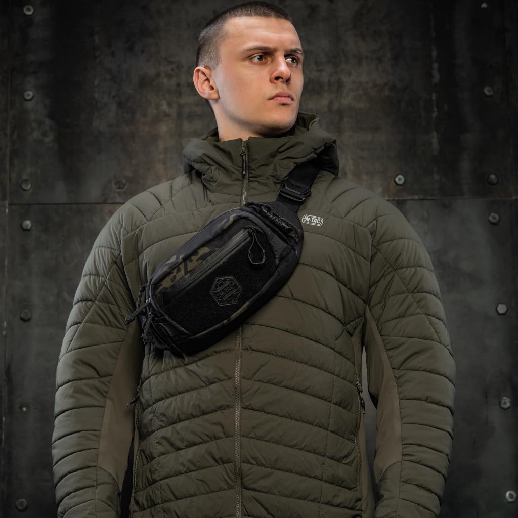M-Tac Premium Military Tactical Mens Fanny Pack - Waist Belt Bag - Waterproof Concealed Carry Fanny Pack For Men & Women Cross Body EDC (Elite Hex Black)