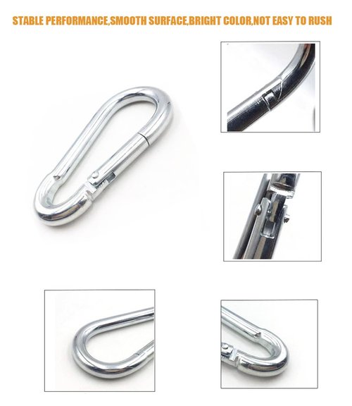 Stainless Steel Carabiner Clip Heavy Duty Spring Snap Hook Carabiners for Camping, Hiking, Gym Workout, Travel, Fishing, Swing, Indoor Outdoor Equipment Gear (1.96 inches, 3)