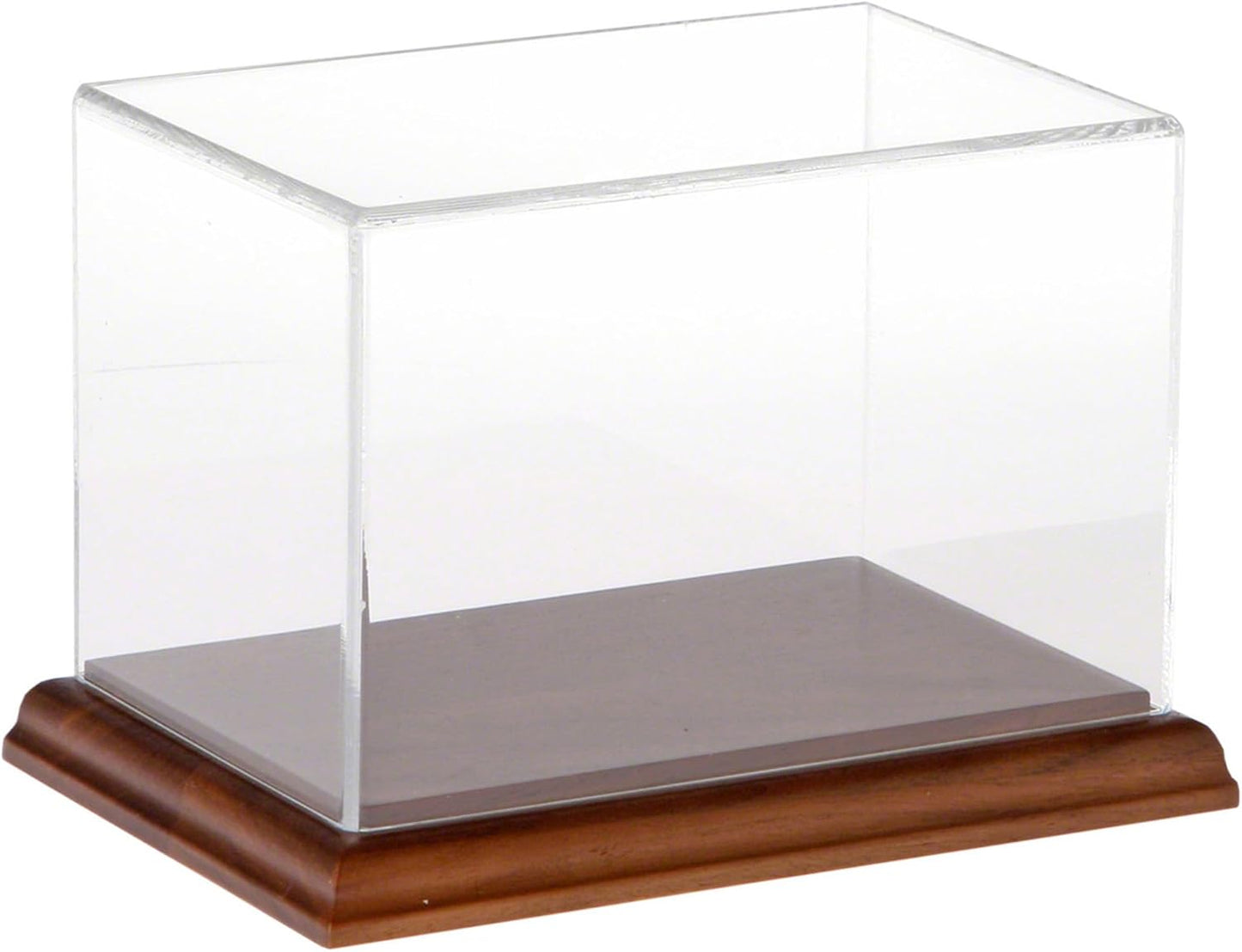 Plymor Clear Acrylic Display Case with Hardwood Base, 6" W x 4" D x 4" H
