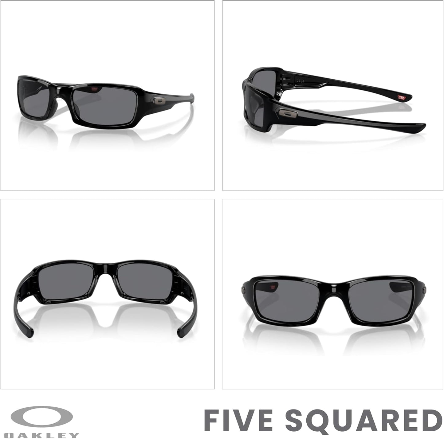 OAKLEY Fives Squared OO9238 Sunglasses For Men + BUNDLE Leash+ Bundle Accessory Leash Kit, Microfiber Pouch