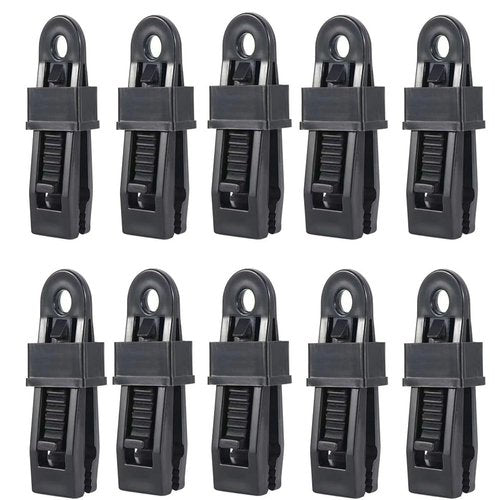 Tgpiao 10pcs Tent Canopy Clip Outdoor Wind Rope Clamps Awning Wind Rope Clips Tent Tool