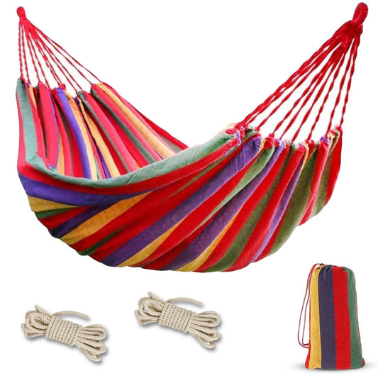 Aran co Ultra-Light Travel Camping Hammock with Tree Straps for Hanging - Durable Folding Hammock Up to 450lbs, Portable Hammock Camping for Indoor and Outdoor - Single/Red