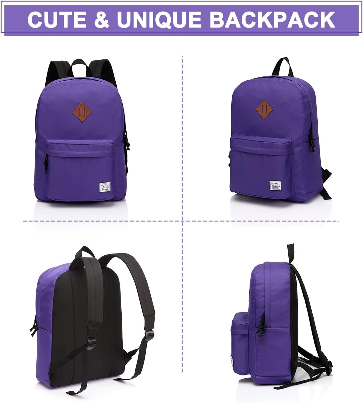 VASCHY Backpacks Handbags, Lavender, M