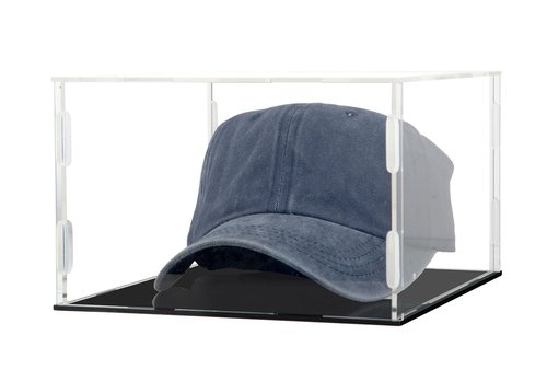 Hat Display Case Baseball Football Cap Display Case Stand Holder Clear Acrylic Box Square UV Protection Protection Storage Cover