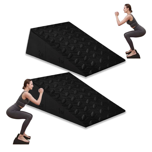 Generic Squat Wedge Block for Heel Elevated Squat 2 Pcs Set, Improve Mobility Balance and Strength Performance Weightlifting Calf Stretcher Slant Board for Squat