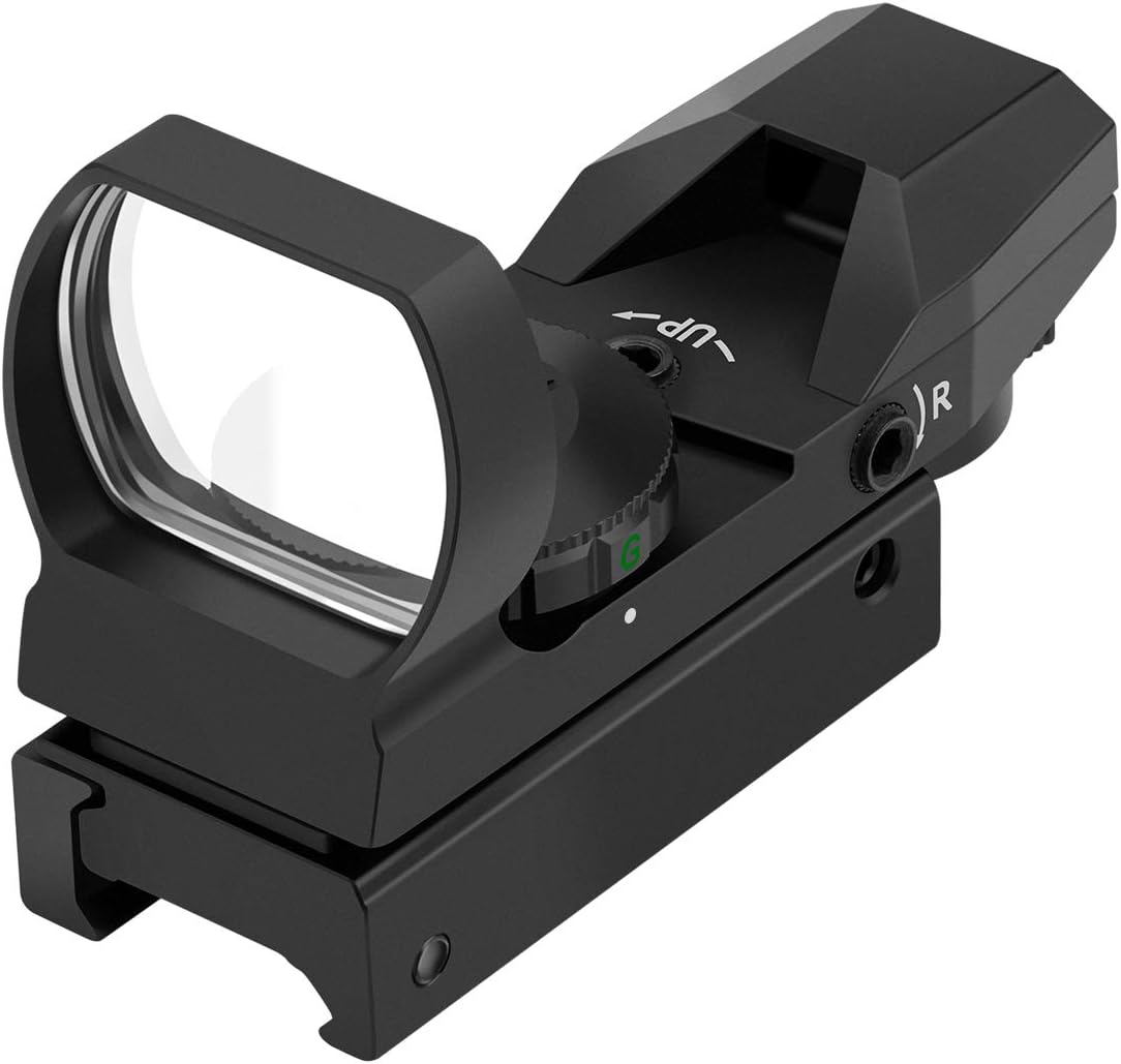 Feyachi Reflex Sight - Adjustable Reticle (4 Styles) Both Red and Green in one Sight!