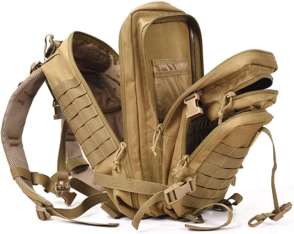 REEBOW GEAR Military Tactical Backpack for Men Large 34L Army 3 Day Assault Pack Molle Bag Backpacks (34L, Black)