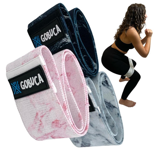 Gobuca Booty Bands for Women – Fabric Resistance Bands for Legs and Glutes, Non-Slip Hip Bands for Working Out, Strength Training & Home Gym – Durable Cloth Exercise Bands, Set of 3