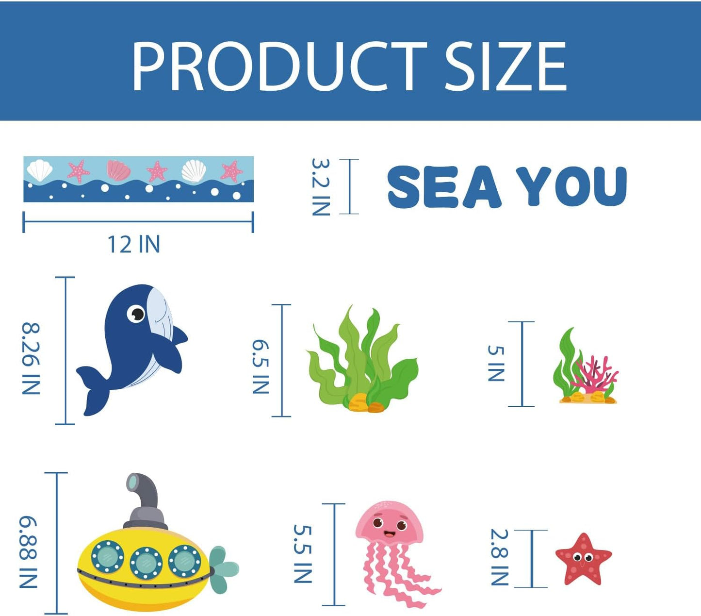 86Pcs Ocean Bulletin Board Classroom Decorations Set, Summer Beach Sea Animal Cutouts Under The Sea Borders Back to School Classroom Chalkboard Window Wall Door Decor for Home Office School
