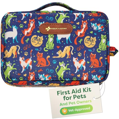 KeepGoing Pet First Aid Kit for Dogs & Cats - 99 Pc Travel Emergency Kit Cats