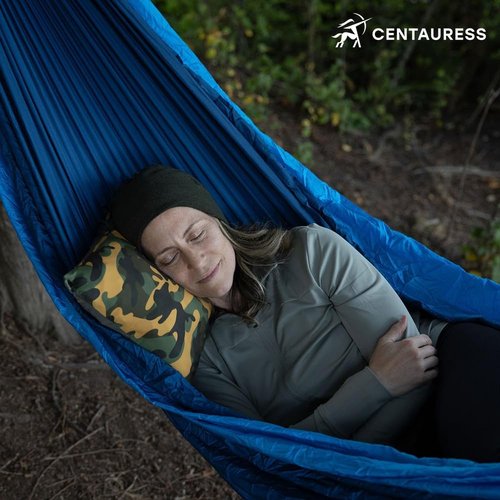 Centauress Small Backpacking Camping Pillow | Camp Pillow w/Machine-Washable Cover | Packable Travel Pillow w/Pouch + Strap | Hammock Pillow | Hiking Pillow | Camping Gear & Accessories