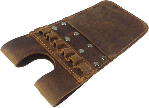 Back Pocket Arrow Quiver Horse Leather Pocket Quiver for Holding 6 Pieces Arrows (Brown)