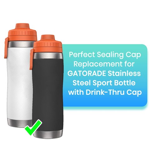 BOSORIO 4 Pack Spill Stoppers Compatible with Gatorade Stainless Steel Sport Bottle 26oz, Replacement Lid Parts Rubber Seal Mouth Plug for Drink-Thru Cap