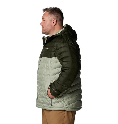 Columbia Men's Powder Lite II Hooded Jacket, Safari/Greenscape, 6X Big